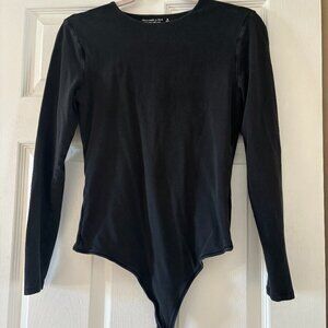 Abercrombie Black Long Sleeve Double Lined Bodysuit size Medium